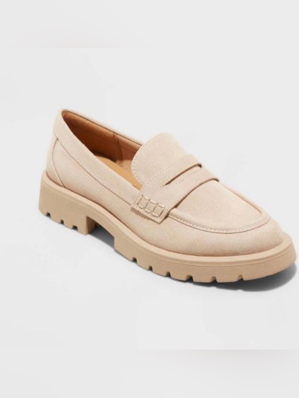 A New Day Archie Taupe Faux Suede Lug Sole Loafers — Size 10 NWT